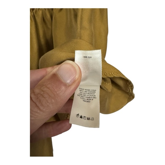 UNSUBSCRIBED | NWT $248 Asymmetrical Silk Tiered Dress in Tank Tan, Size 4 - Picture 8 of 12